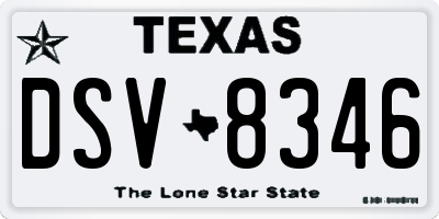 TX license plate DSV8346