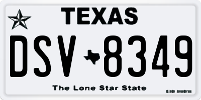 TX license plate DSV8349