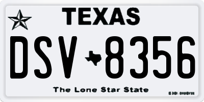 TX license plate DSV8356