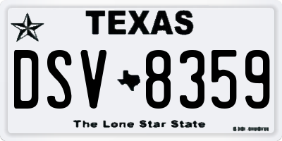 TX license plate DSV8359
