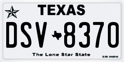 TX license plate DSV8370