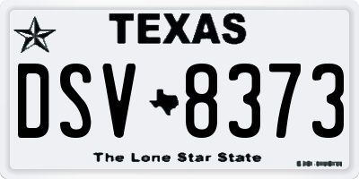 TX license plate DSV8373