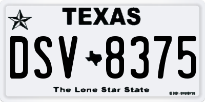 TX license plate DSV8375