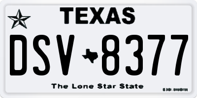 TX license plate DSV8377