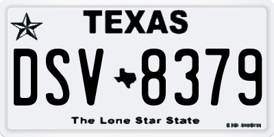 TX license plate DSV8379