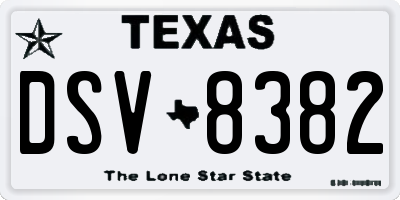 TX license plate DSV8382