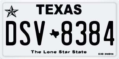 TX license plate DSV8384