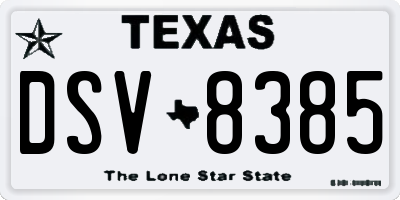 TX license plate DSV8385