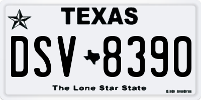 TX license plate DSV8390