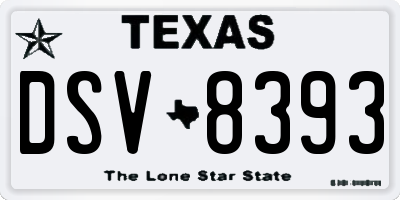 TX license plate DSV8393