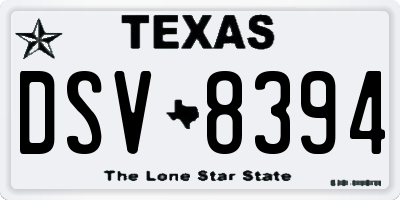 TX license plate DSV8394