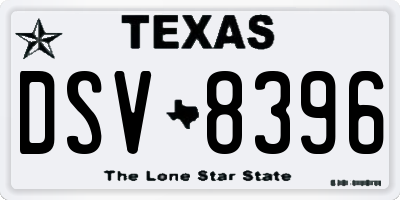 TX license plate DSV8396