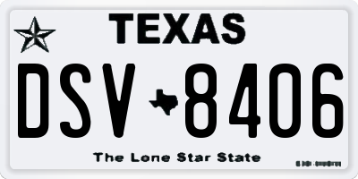 TX license plate DSV8406