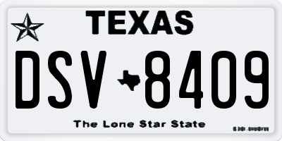TX license plate DSV8409