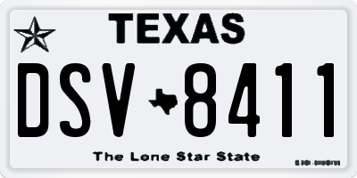 TX license plate DSV8411