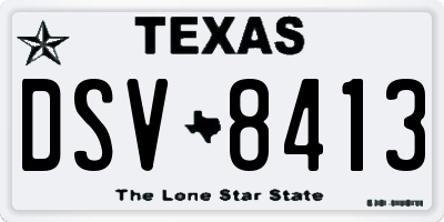 TX license plate DSV8413