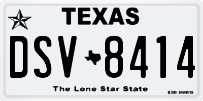 TX license plate DSV8414