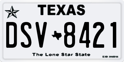 TX license plate DSV8421