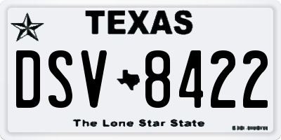 TX license plate DSV8422