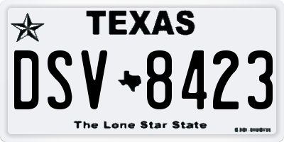 TX license plate DSV8423