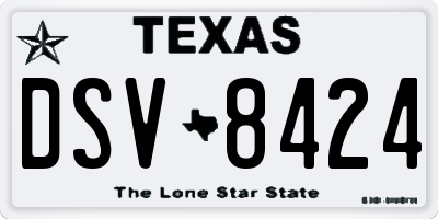 TX license plate DSV8424
