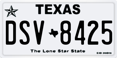 TX license plate DSV8425
