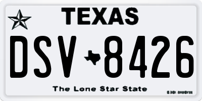 TX license plate DSV8426