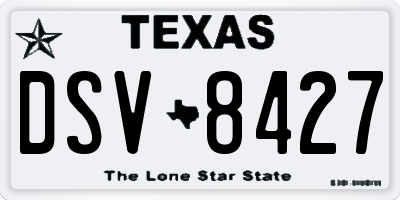 TX license plate DSV8427