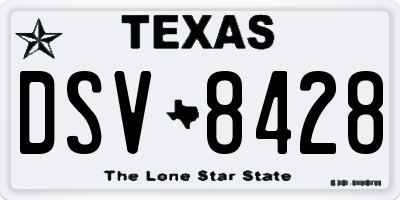 TX license plate DSV8428
