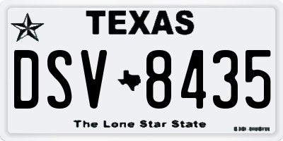 TX license plate DSV8435