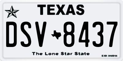TX license plate DSV8437