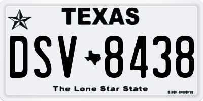 TX license plate DSV8438