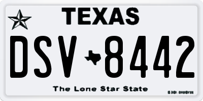 TX license plate DSV8442