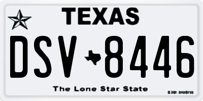 TX license plate DSV8446