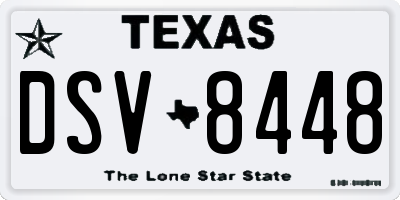 TX license plate DSV8448