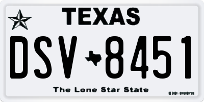 TX license plate DSV8451