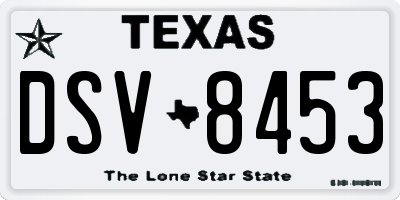TX license plate DSV8453