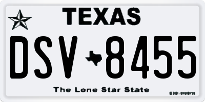 TX license plate DSV8455