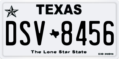 TX license plate DSV8456
