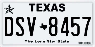 TX license plate DSV8457
