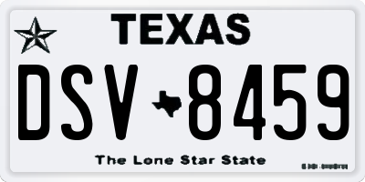 TX license plate DSV8459