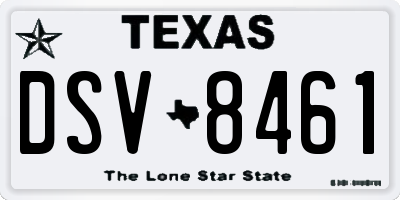 TX license plate DSV8461