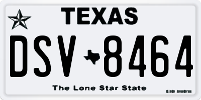 TX license plate DSV8464