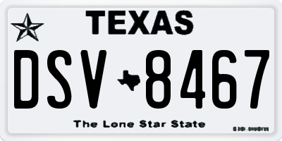 TX license plate DSV8467