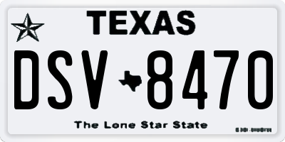 TX license plate DSV8470