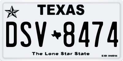 TX license plate DSV8474