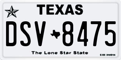TX license plate DSV8475