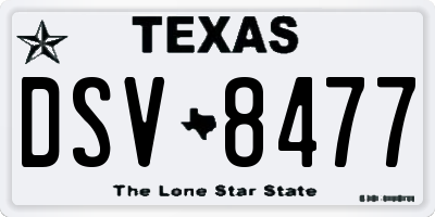 TX license plate DSV8477