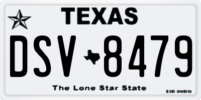 TX license plate DSV8479