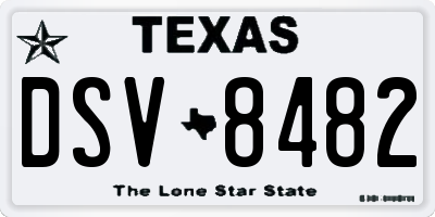 TX license plate DSV8482